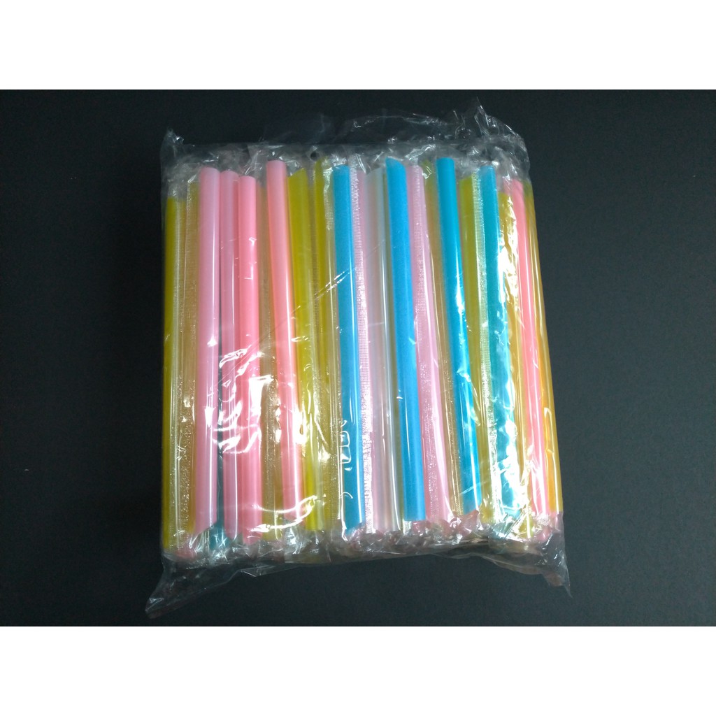 Plastic Straws / Boba Straw Milk Tea Straw (Big) Assorted colors (100