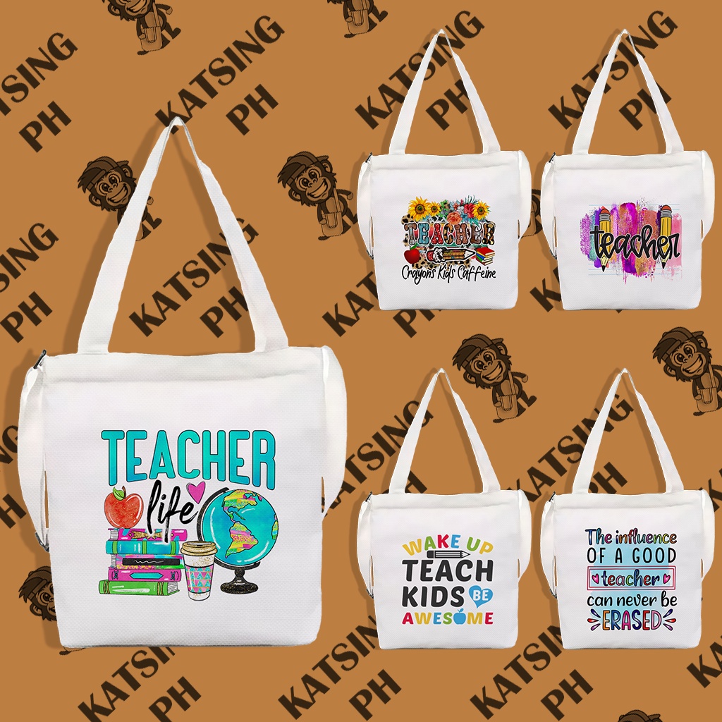 Teach's Day Pt. 1 Sling X Tote Bag With Zipper Tuition Bag Teacher's Gfits Totes Bookbag