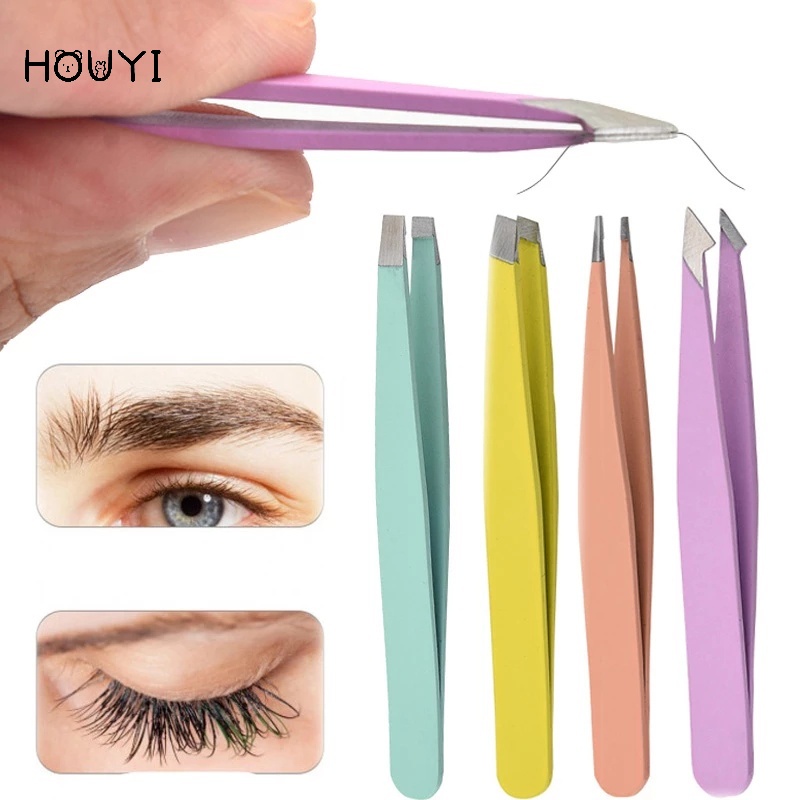 4 Colors Portable Flat & Oblique Mouth Eyebrow Clip/ No-Slip Brow ...