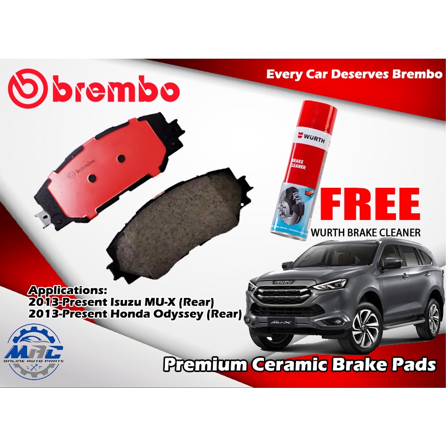Isuzu MUX 2013Present Brembo Ceramic Rear Brake Pads P28082N Shopee