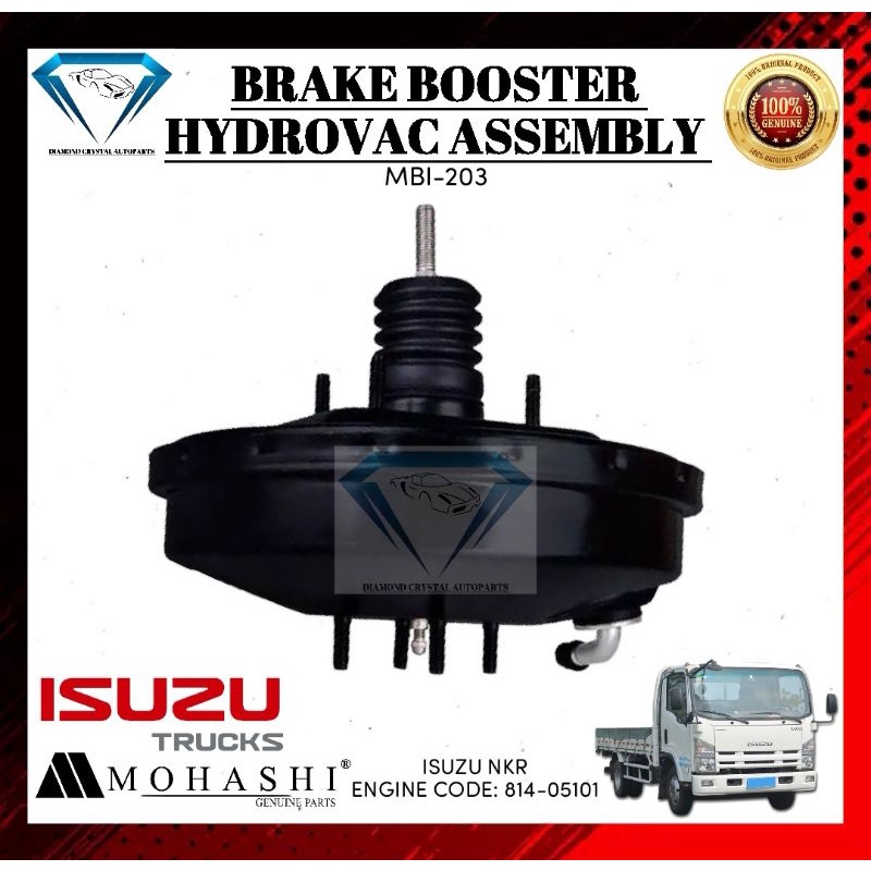 BRAKE BOOSTER HYDROVAC ASSEMBLY ISUZU NKR ENGINE CODE: 814-05101 ...
