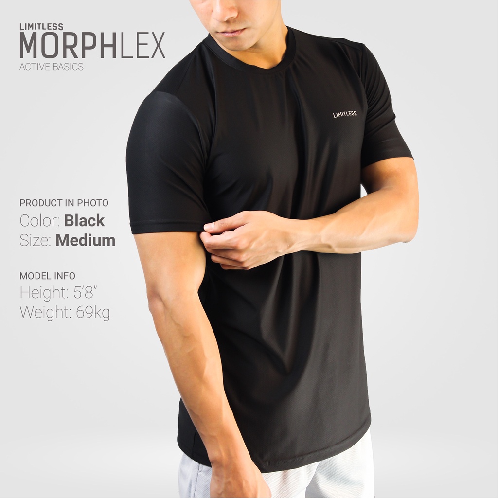 【LIMITLESS】MORPHLEX Active Basic Drifit Shirt Muscle Fit Men's Gym