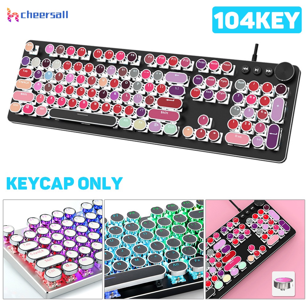 [cheer] 104Pcs/Set PBT Universal Round Key Cap Keycaps for Cherry MX