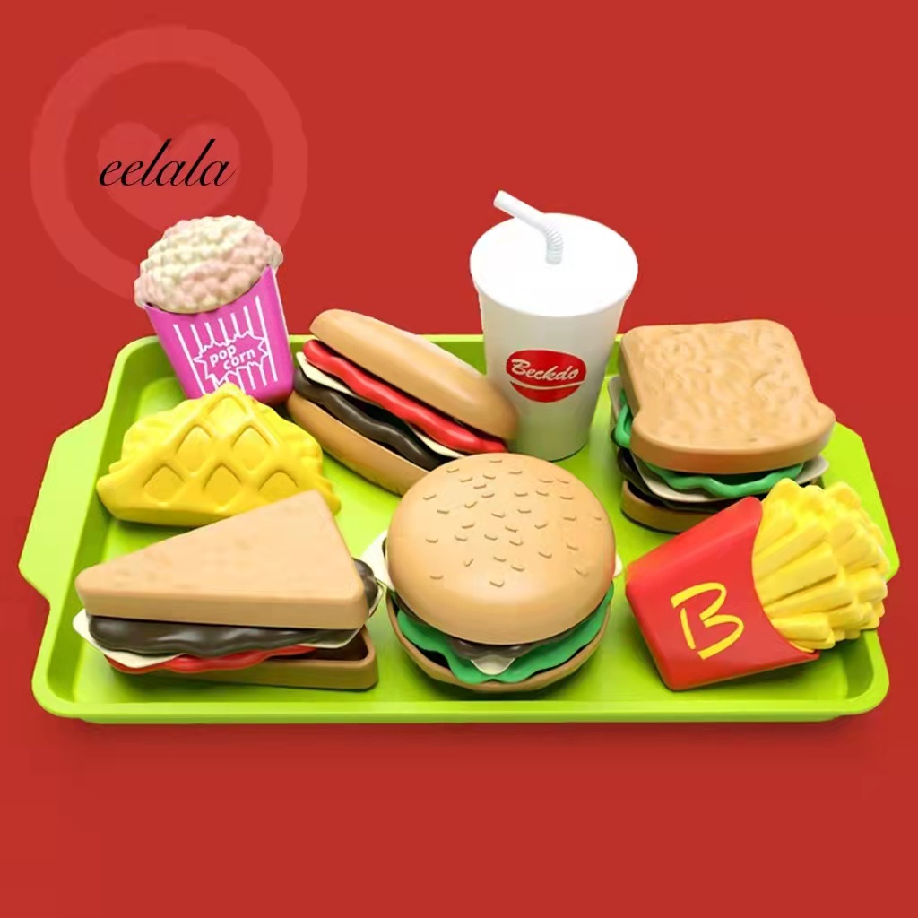 Eelala Happy Little Chef Kitchen Toys Play House Mini Burger And Fries ...