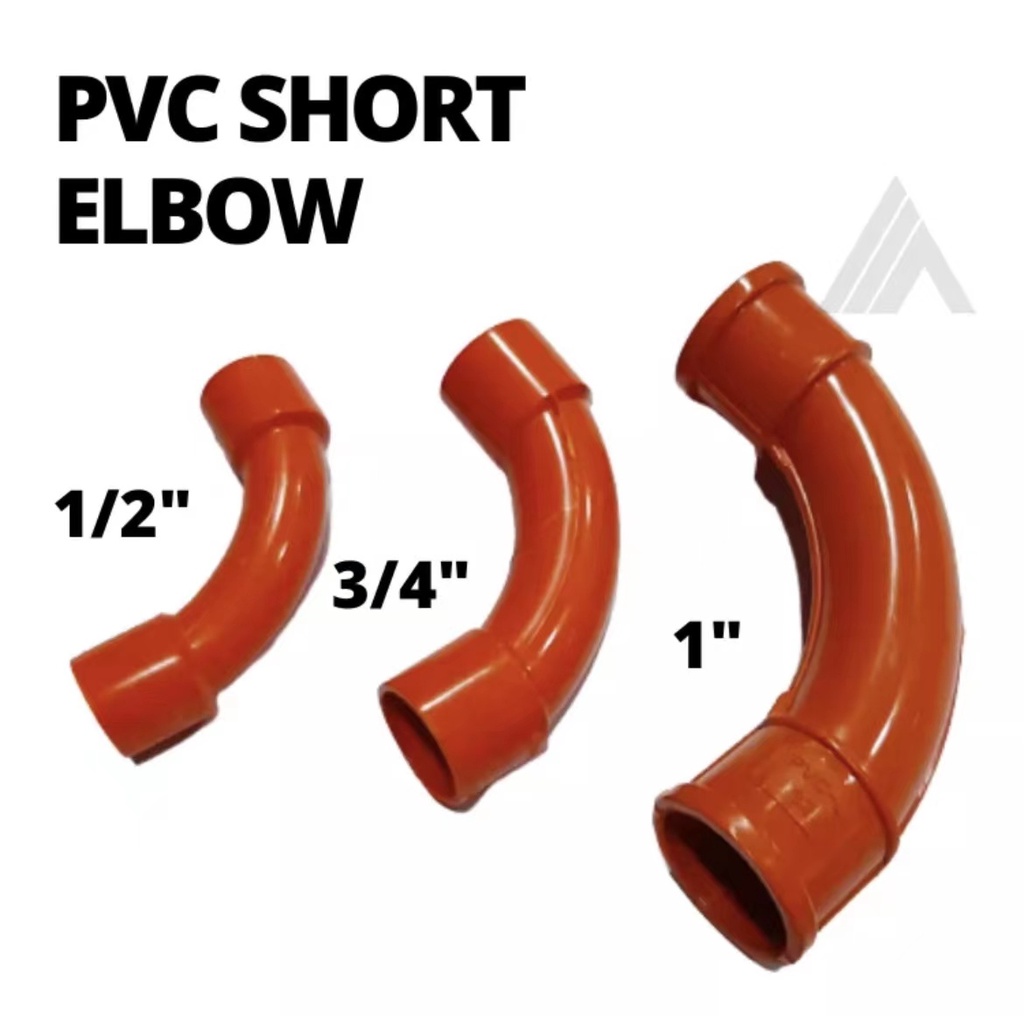 wholesale PVC Orange Electrical Short Elbow 1" 3/4" 1/2" Shopee