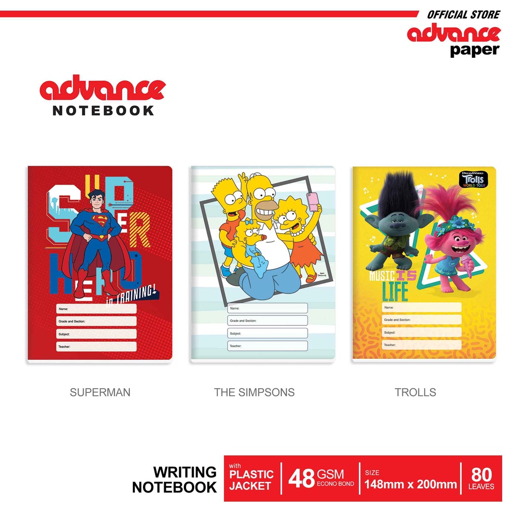 Advance Character Writing Notebook 80 leaves - Assorted Designs with ...