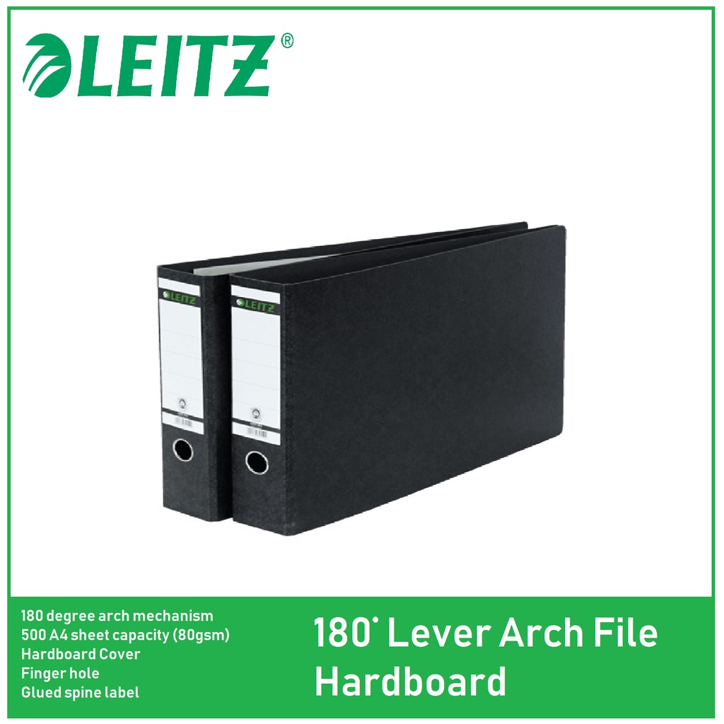 LEITZ 1074 Board Lever Arch File 8 cm Spine A4 size Oblong Made in