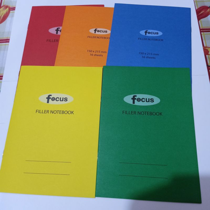 Focus filler notebook (5 PC's per pack) size 150x215mm 16 sheets