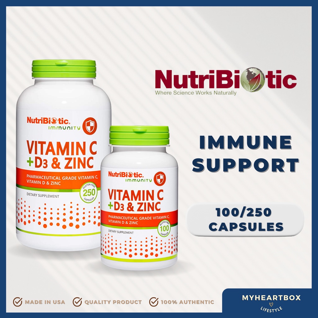 [PREORDER] Nutribiotic Vitamin C Vitamin D3 and Zinc 100 & 250 Capsules Shopee Philippines