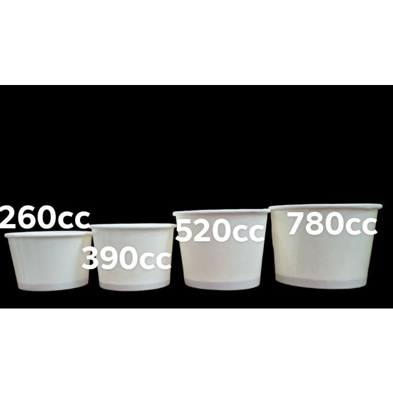 paper bowl container no lid 260cc/390cc/520cc/780cc/1000cc(25pcs ...