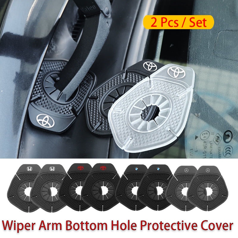 2PCS Car Windshield Wiper Arm Bottom Hole Protective Cover Silicone for