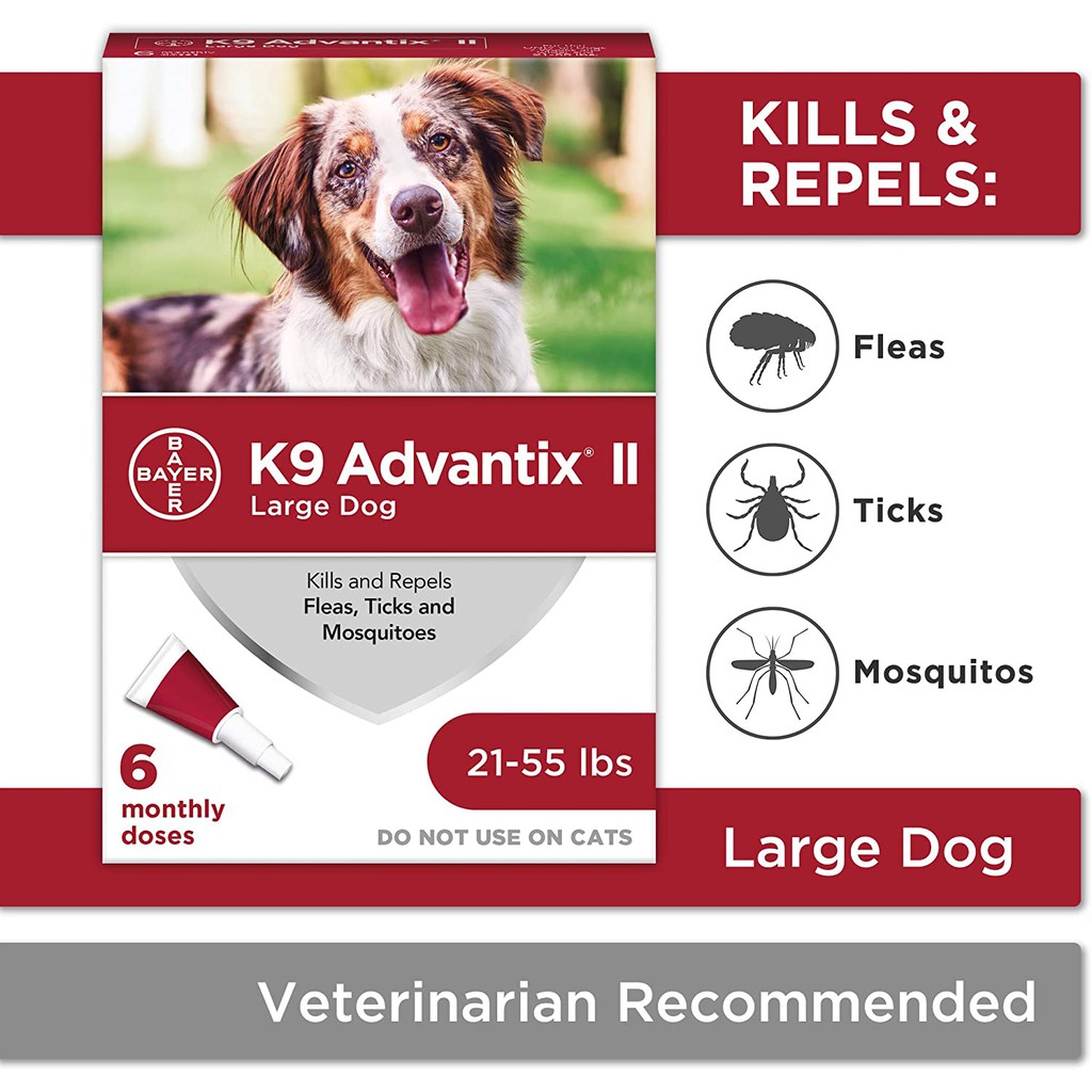 K9 Advantix II Flea and Tick Prevention for Large Dogs 21 55 lbs 6 Monthly Dose Shopee Philippines