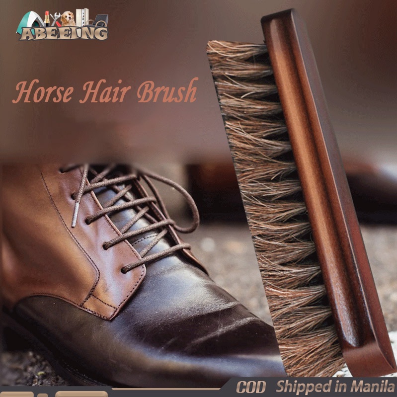 Horsehair Shoe Brush Polish Brushes Care Clean Daubers Applicators