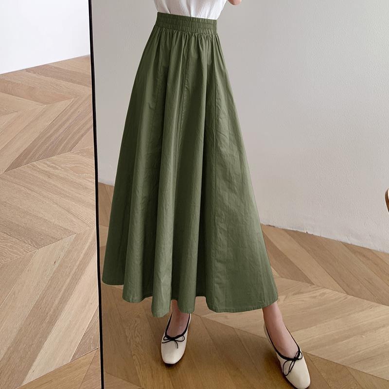 Summer Women's Skirts Ruffled Long Skirts Smooth High Quality Women's