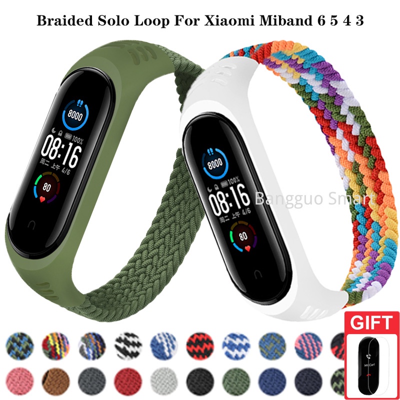 Bracelet for Mi Band 7 6 5 Strap Nylon Loop Smart Watch Belt Pulsera Correa  Mi band 5 Wristband for Xiaomi Mi Band 4 3 Strap