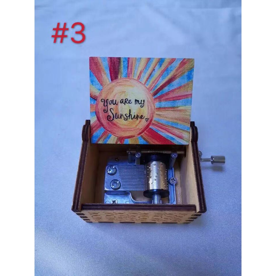 You are my sunshine hand crank wooden music box gift carved wooden hand queen music box Shopee