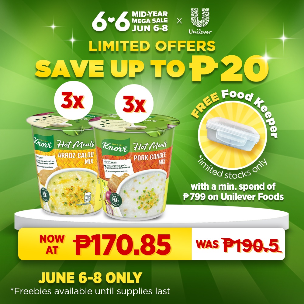 Knorr Instant Hot Meals Sampler Pack: Arroz Caldo 35g and Pork Congee ...