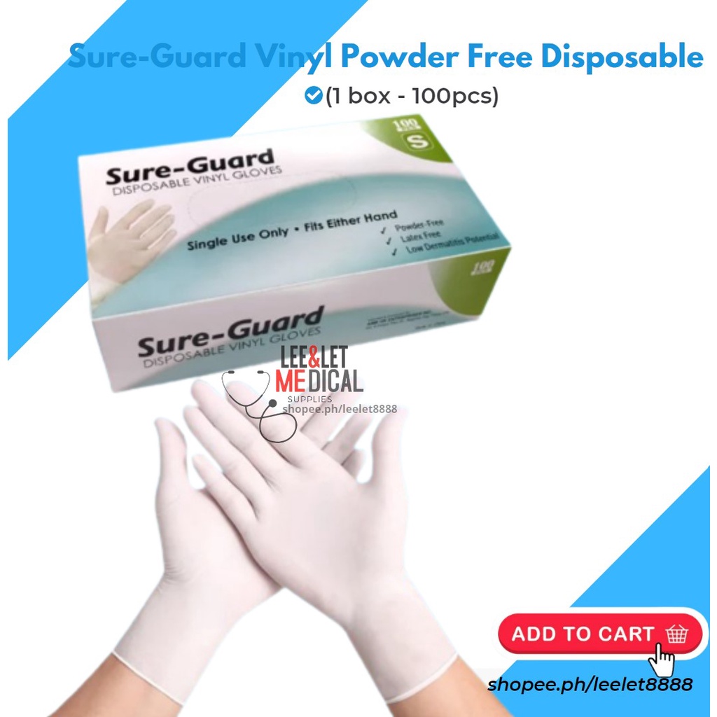 Sure-Guard Vinyl Powder Free Disposable/Examination/ Surgical Gloves (1 ...