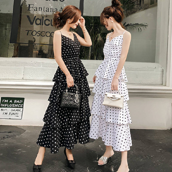 Polka dot 2024 layered dress