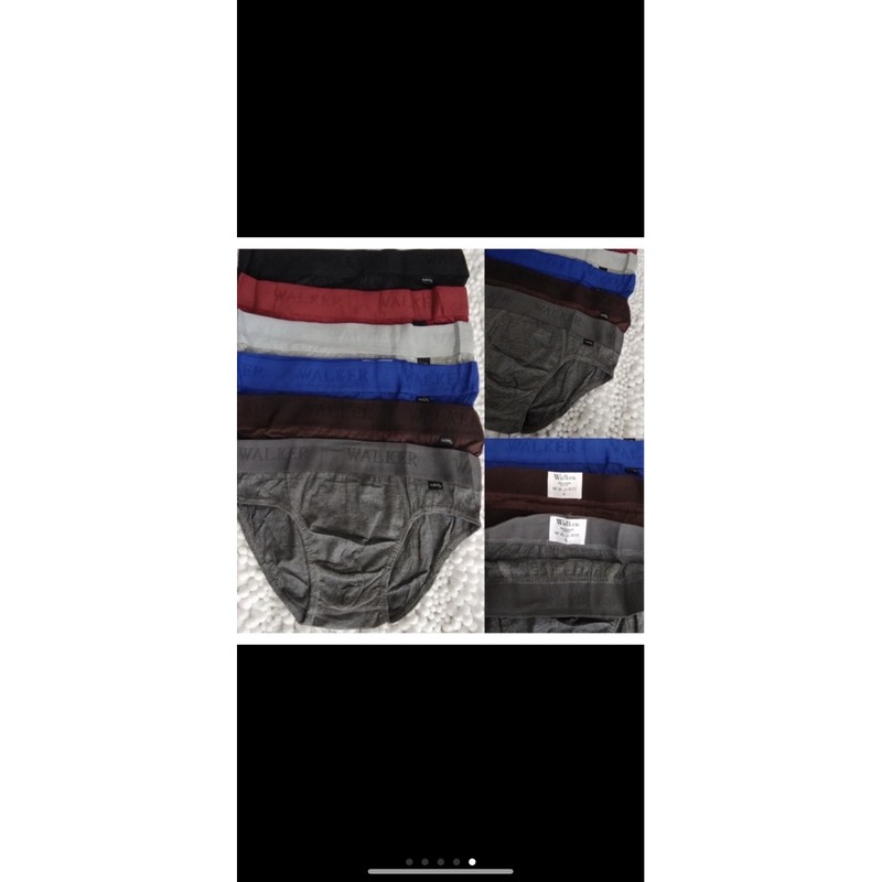 6 12Pieces Men's 100% Cotton Walker Brief Underwear | Shopee Philippines