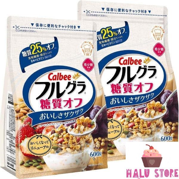 2 Packs] Calbee Japanese Weight Loss Diet Cereal Mixed Breakfast Fruit Yogurt Combo 2