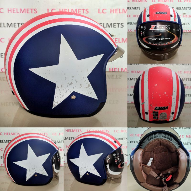 Zebra Classic Half face Helmet Retro Style | Shopee Philippines