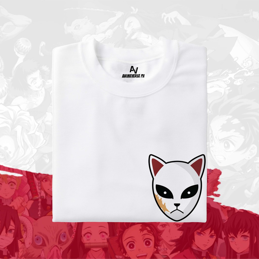 Demon Slayer Shirt - Sabito Mask Pocket Print Anime Manga Tshirt For ...