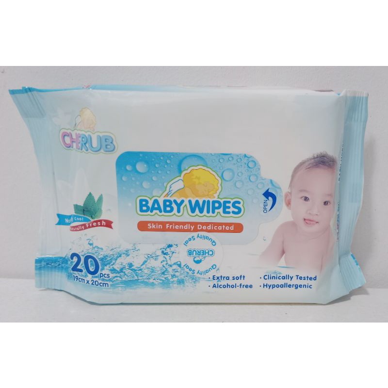 Cherub Baby Wipes 20pcs. ( 19cm x 20cm ) | Shopee Philippines