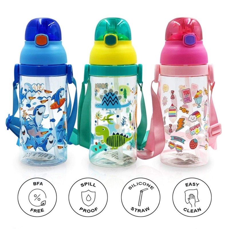 Blithe Tumbler Straw Sippy Cup With Carry Strap For Kids Toddler