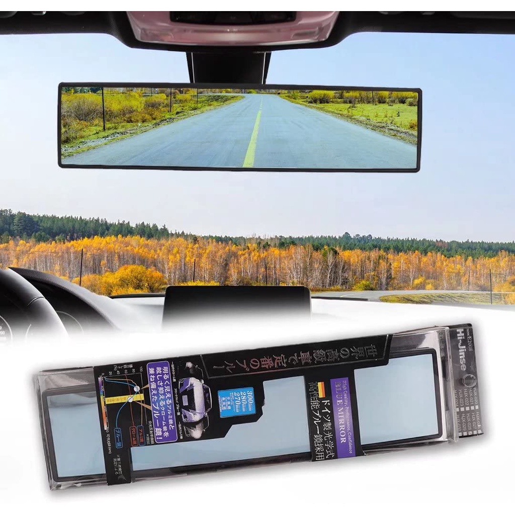 BLUE MIRROR Panoramic Rearview Mirror Car Wide angle Rear View Anti