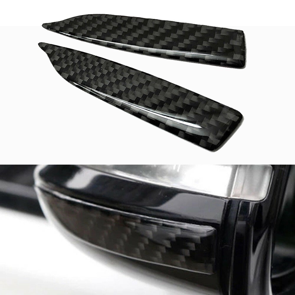Rearview Mirror Protector Universal Carbon Fiber Trim Side Mirror Black ...