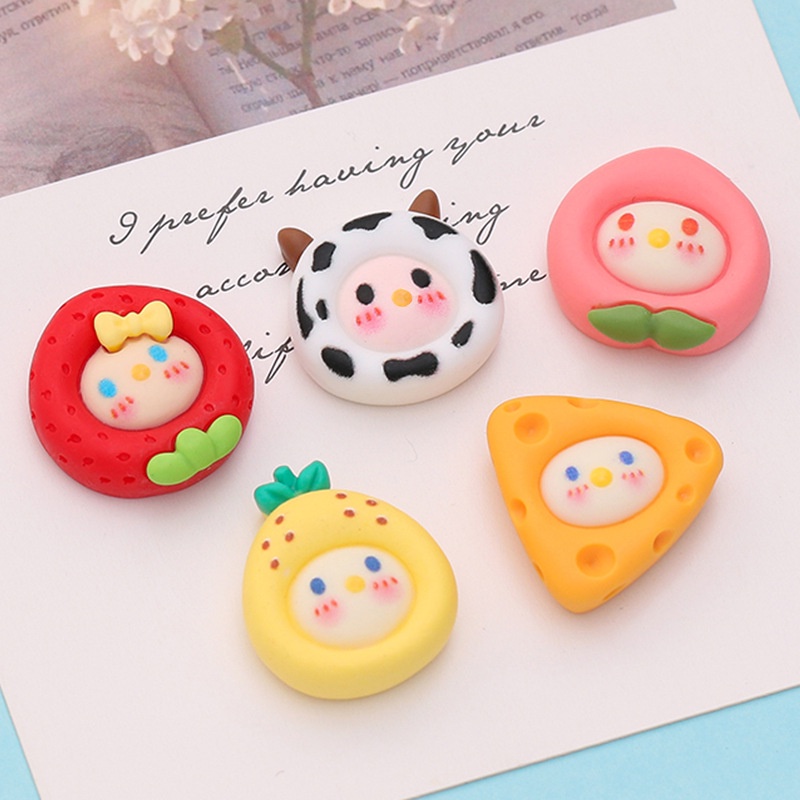 Crocs Jibbitz Creative Cute Cartoon Colorful Fruit Cheese Dairy Cow