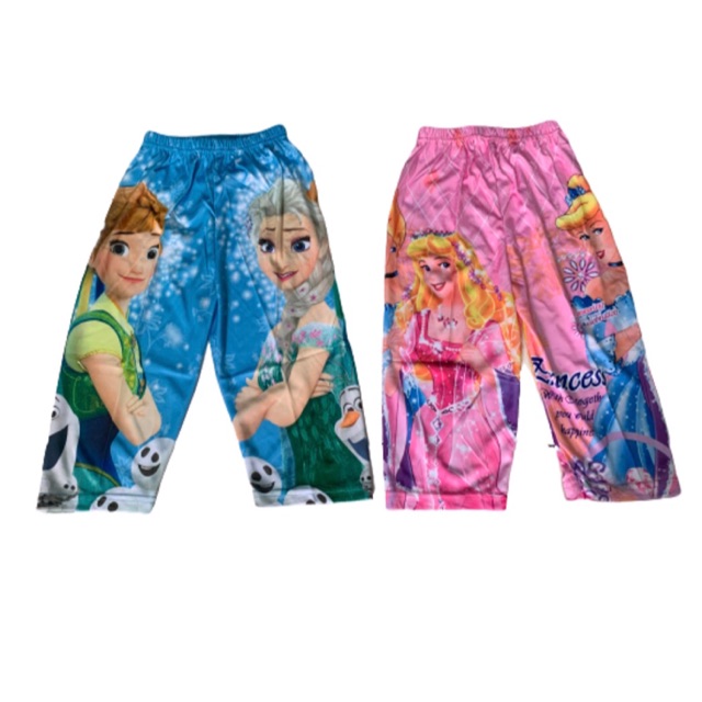 Princess Elsa & Anna Frozen Pants Girl Cartoons Seluar Puteri | Shopee ...