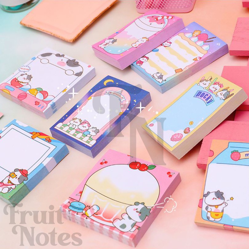[CLEARANCE] SN037 80 sheets Kawaii Cow Theme Sticky Notes | Shopee ...