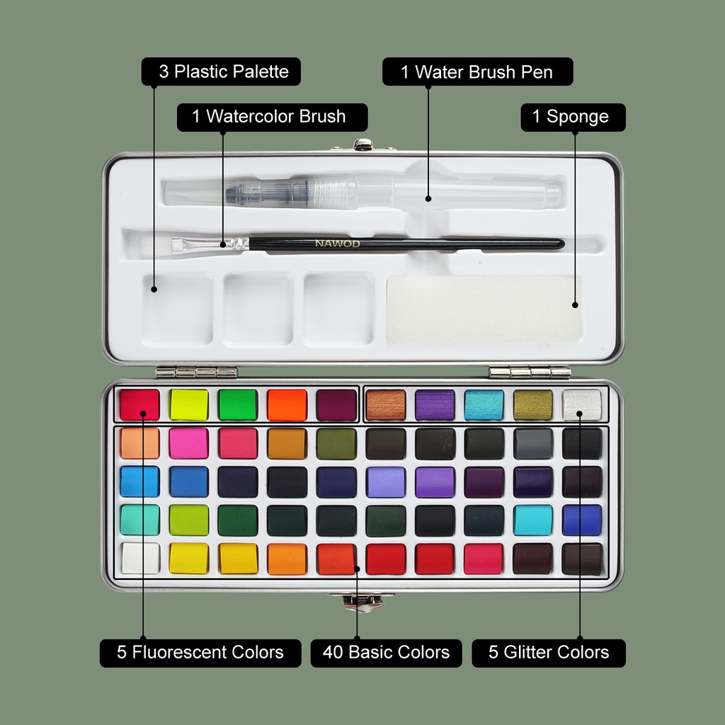 Watercolor Paint Set For Kids And Beginners, 42Pc