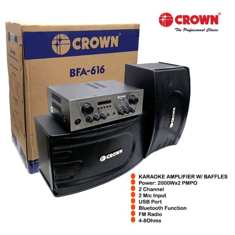 Crown speaker sale with amplifier