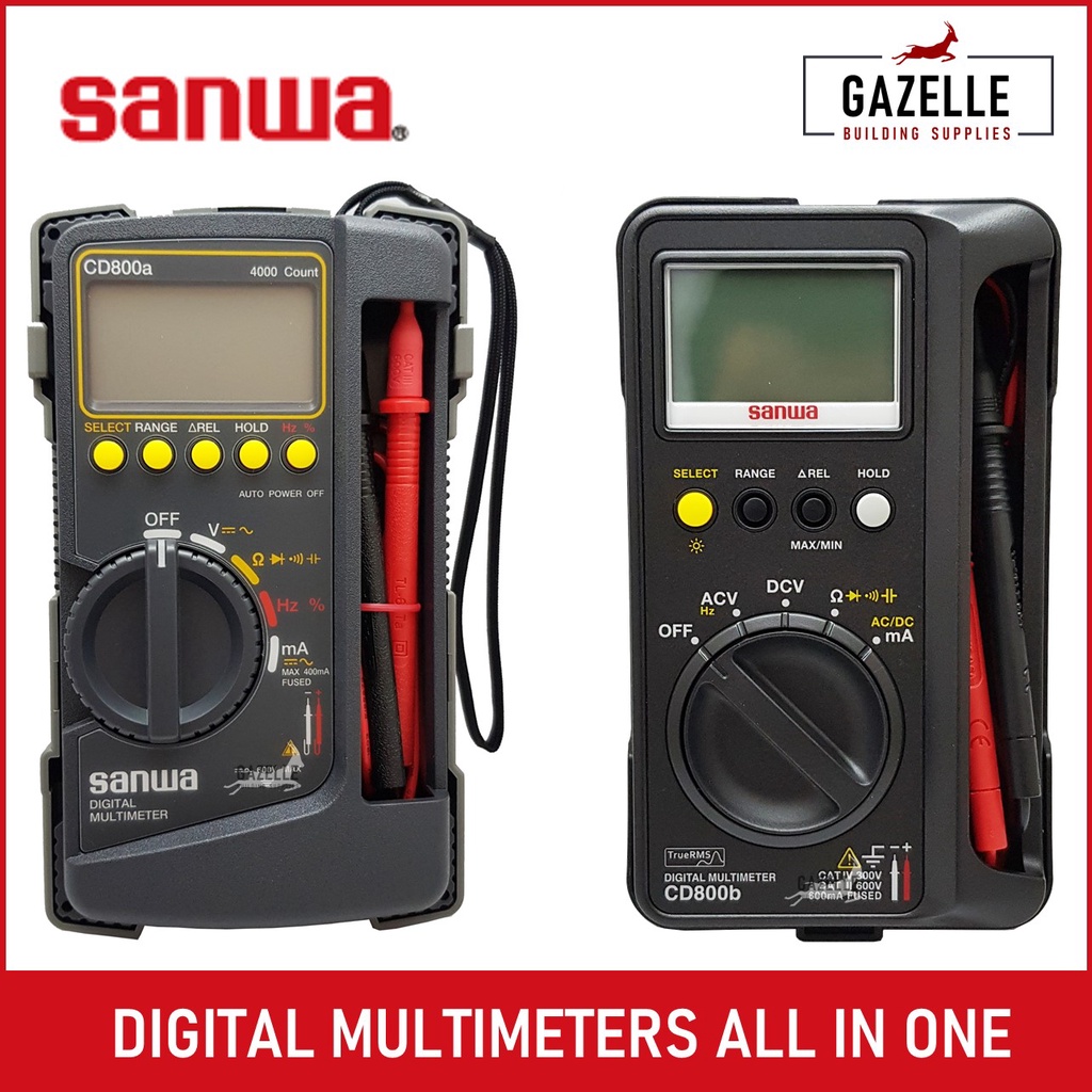Sanwa Digital Multimeter All in One Tester DMM CD800A / CD800B Shopee