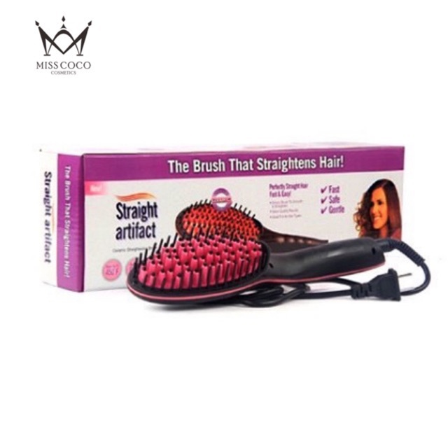 Shopee hair brush top straightener