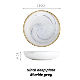 Best Product – Marble Ceramic Dinner Plates with Golden Rim