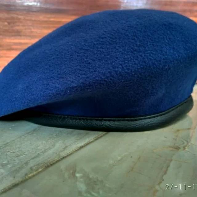 Navy Blue Beret Hat. Brimob Berets. Shopee Philippines