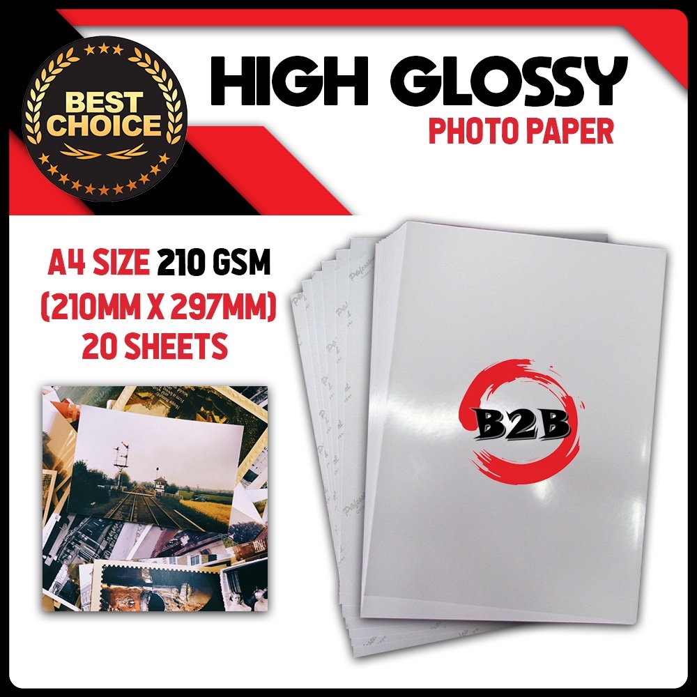 210gsm A4 Premium High Glossy Photo Paper 20 Sheets Shopee Philippines 6878