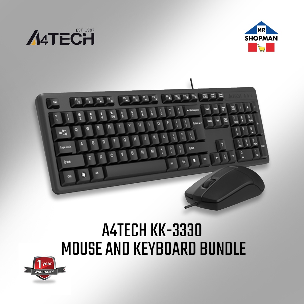 A4tech Keyboard & Mouse Bundle KK3330 / KRS3330 Combo K3330 Shopee