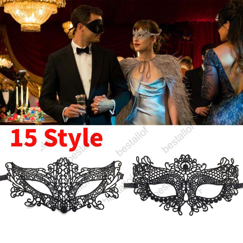 15 Style FIFTY SHADES DARKER Lace Rhinestone Mask Halloween Prom Party ...
