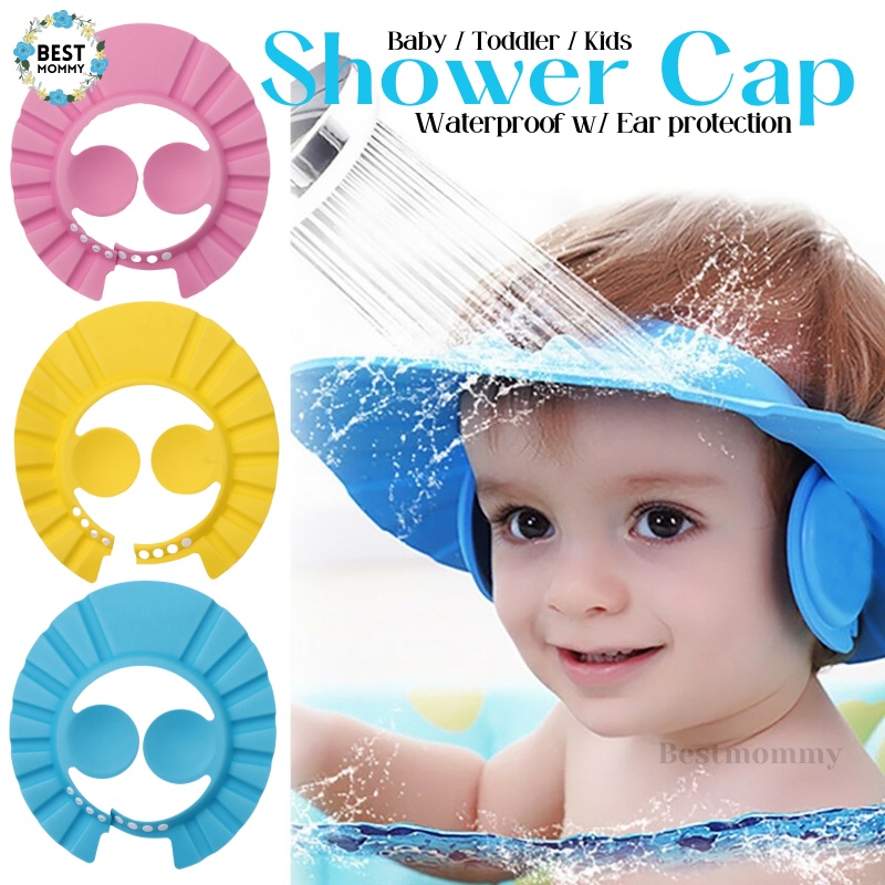 BESTMOMMY Baby Shower Cap Shampoo Wash Hair Kids Bath Adjustable Shield