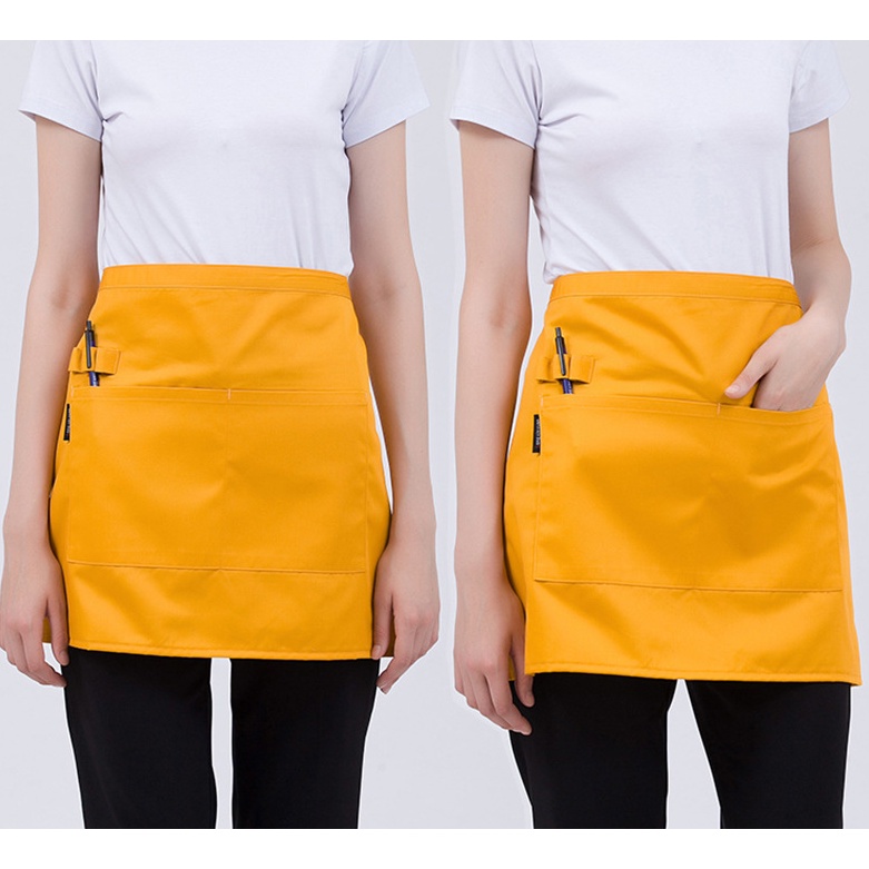 Tainini Kitchen Restaurant Waist Aprons With 5 Large Pockets For Women Men Half Short Apron For Server Waiter Waitress Purple