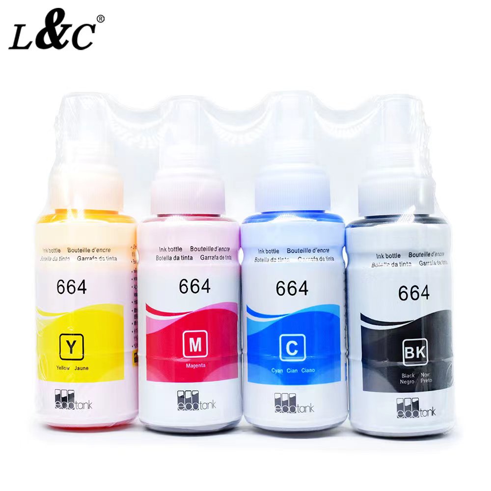 Landc Refill 664 Ink Dye Ink For Epson L Series Printer L120 L100 L110 L130 L200 L201 L210 70ml 8012