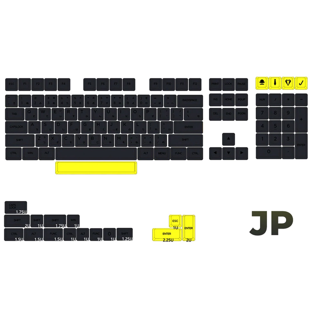 XDA V2 GENTLEMAN SET DYE SUB KEYCAP SET THICK PBT FOR KEYBOARD GH60 ...