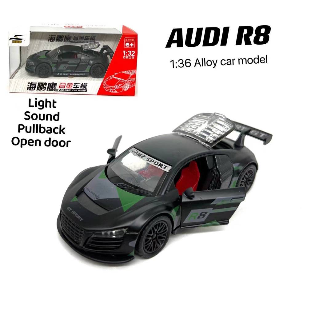 *upaq.ph toy* AUDI R8 136 ALLOY DIE CAST & LIGHT CAR MODEL 201630