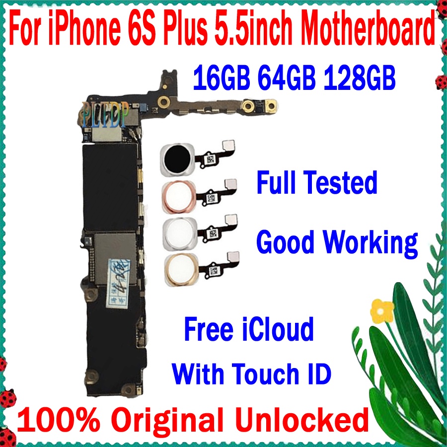 100% Original For iPhone 6S Plus Motherboard Full unlocked 16GB 64GB
