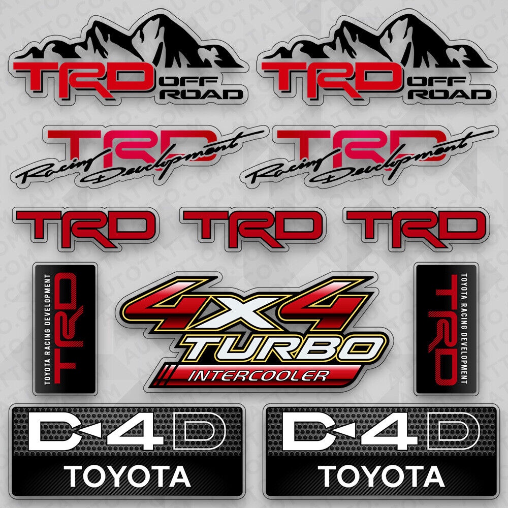 Toyota TRD Off Road 4x4 Turbo Racing Sport Car Logo Sticker Vinyl Decal ...